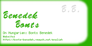 benedek bonts business card